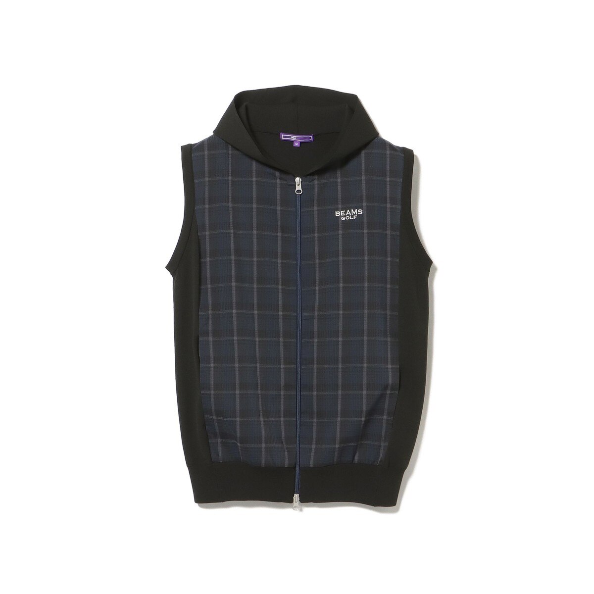 PURPLE LABEL チェック 切り替え パネルフード ベスト(ベスト