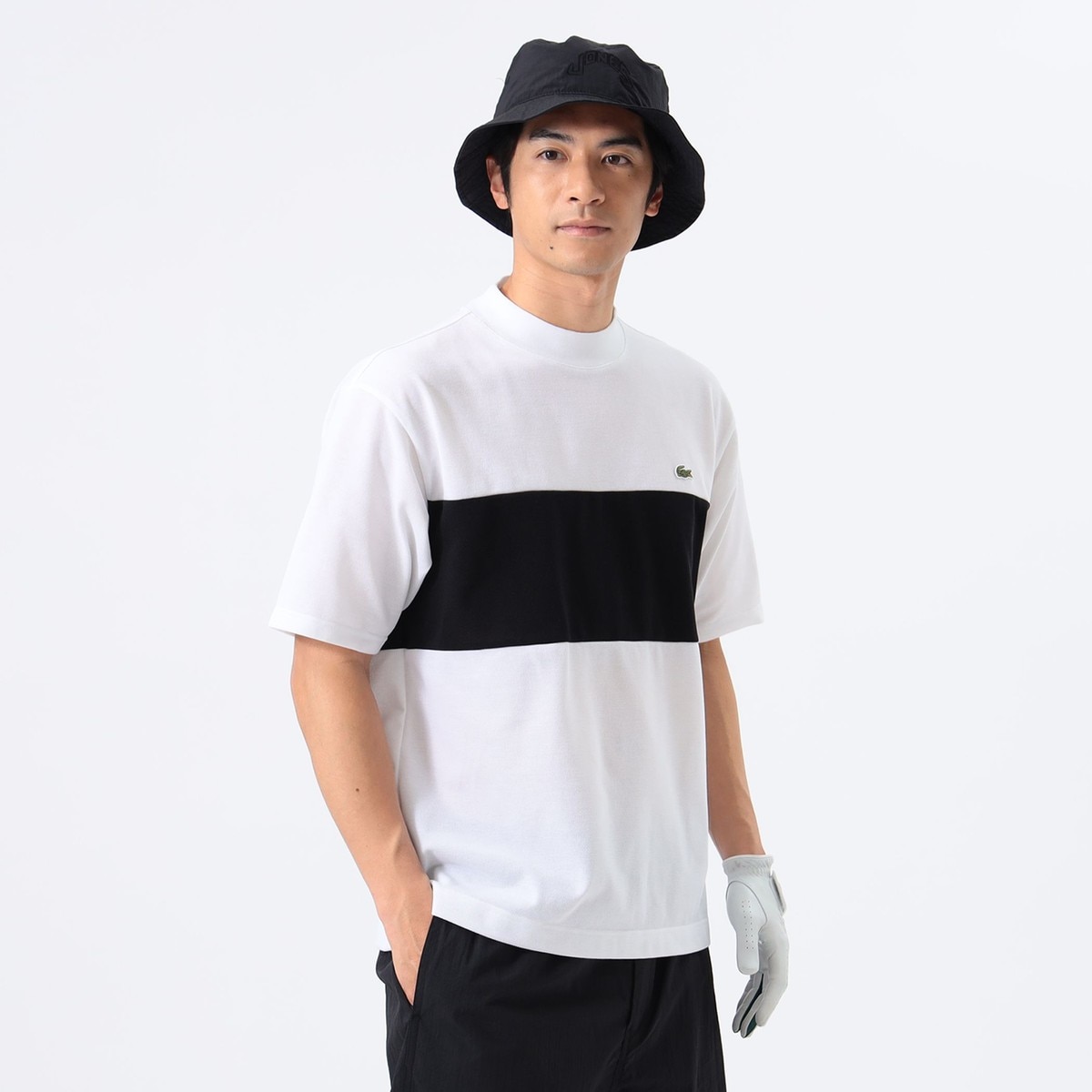 BEAMS GOLF【別注】LACOSTE / パネル モックネックシャツ BEAMS GOLF（ビームス ゴルフ）〈MEN〉【別注】LACOSTE / 鹿の子