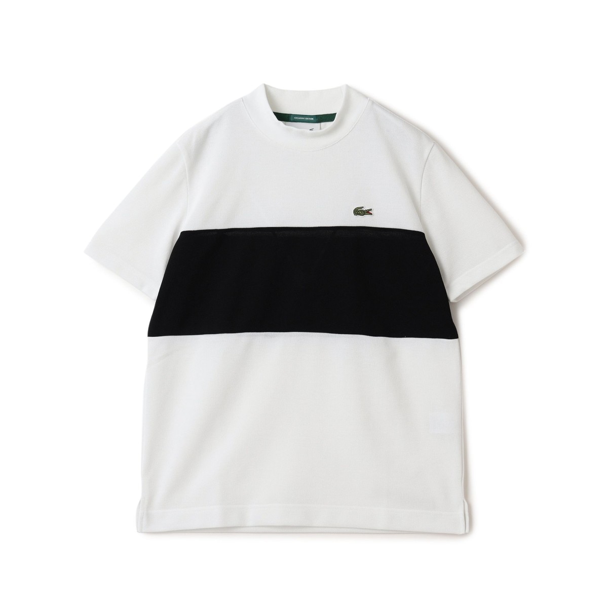 別注 LACOSTE 鹿の子 パネル モックネックシャツ レディス(半袖シャツ