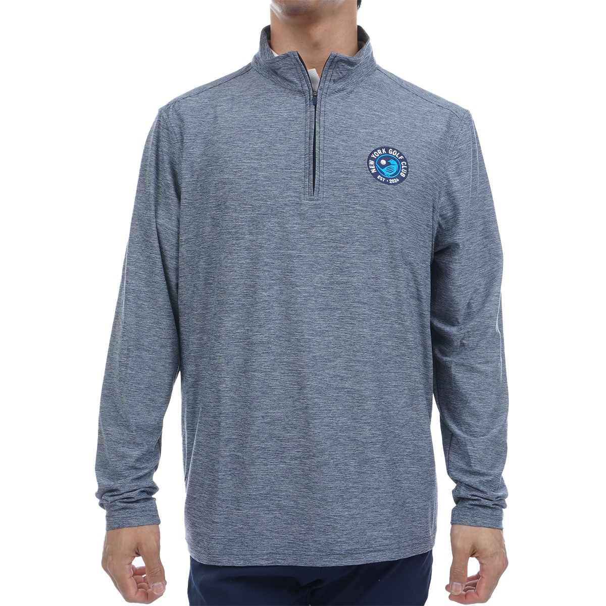 アンティグア (Antigua) メンズ トップス New York Mets Charcoal 1/4 Zip Course Pullover Antigua メンズ アンティグア ポロシャツ トップス メンズ New Orleans