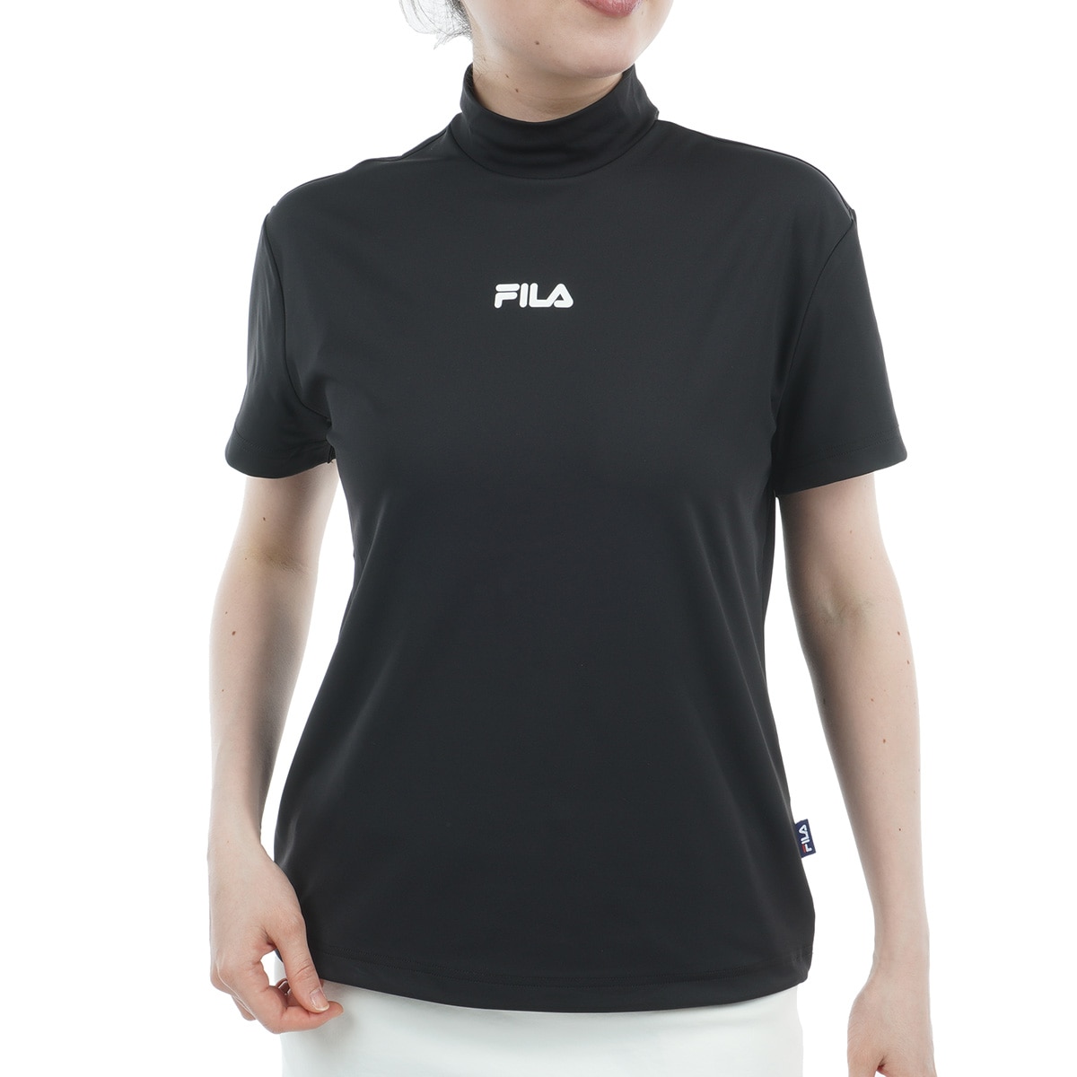 FILA GOLF モックネック 半袖シャツ ホワイト/ブラック セール】【FILA GOLF/フィラゴルフ】レディースモックネック半袖