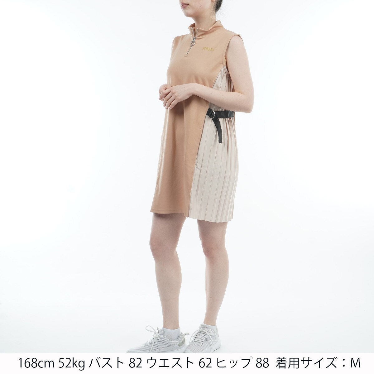 アウトレット】モックネック切替プリーツワンピース レディス