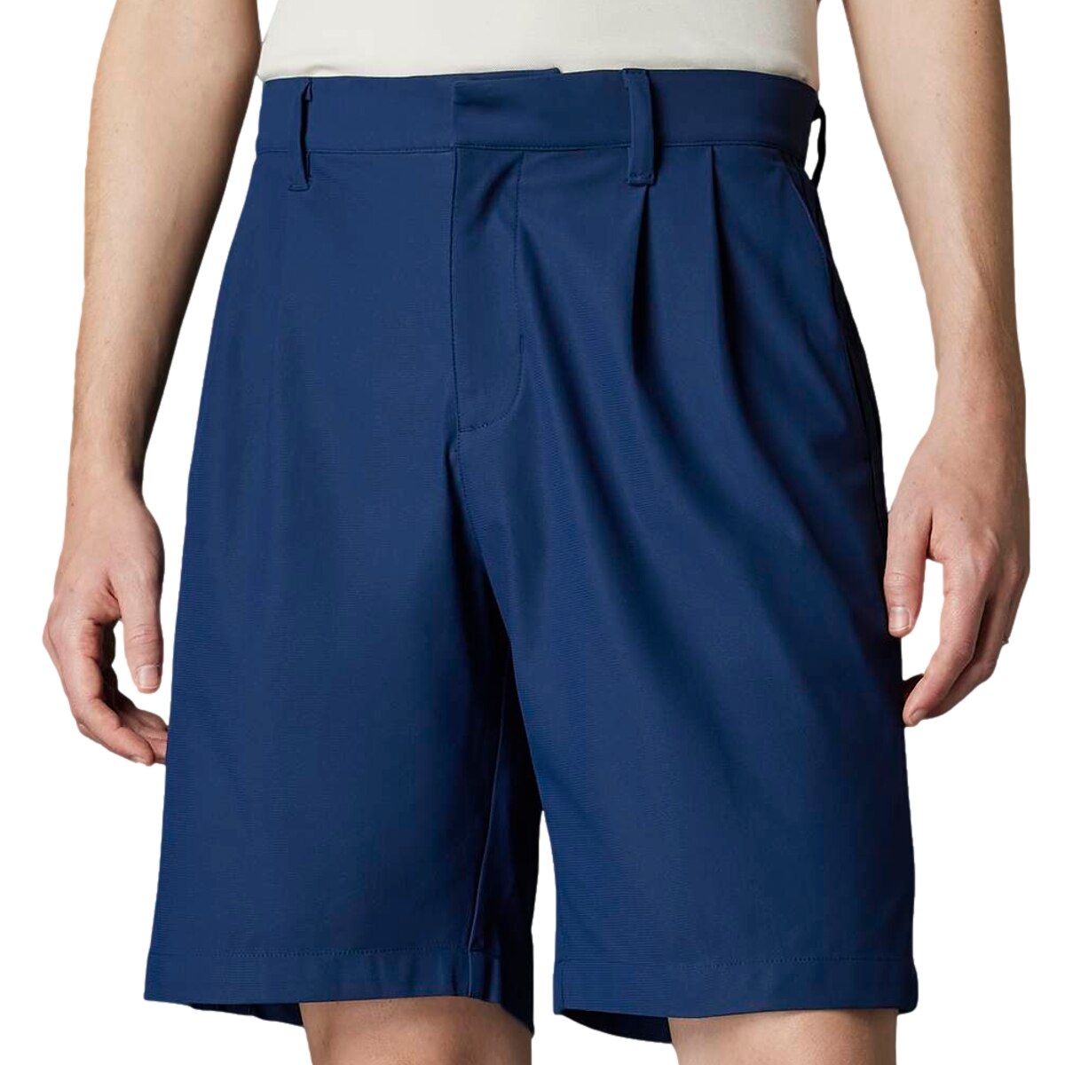 値下げ◇新品◇タイトリスト ストレッチハーフパンツ(ネイビー) L ストレッチ ツイストウィーブ 撥水 スリーストライプス ショート