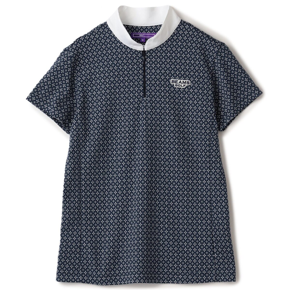 PURPLE LABEL 小紋柄 ジャカード スタンドカラー レディス(半袖シャツ
