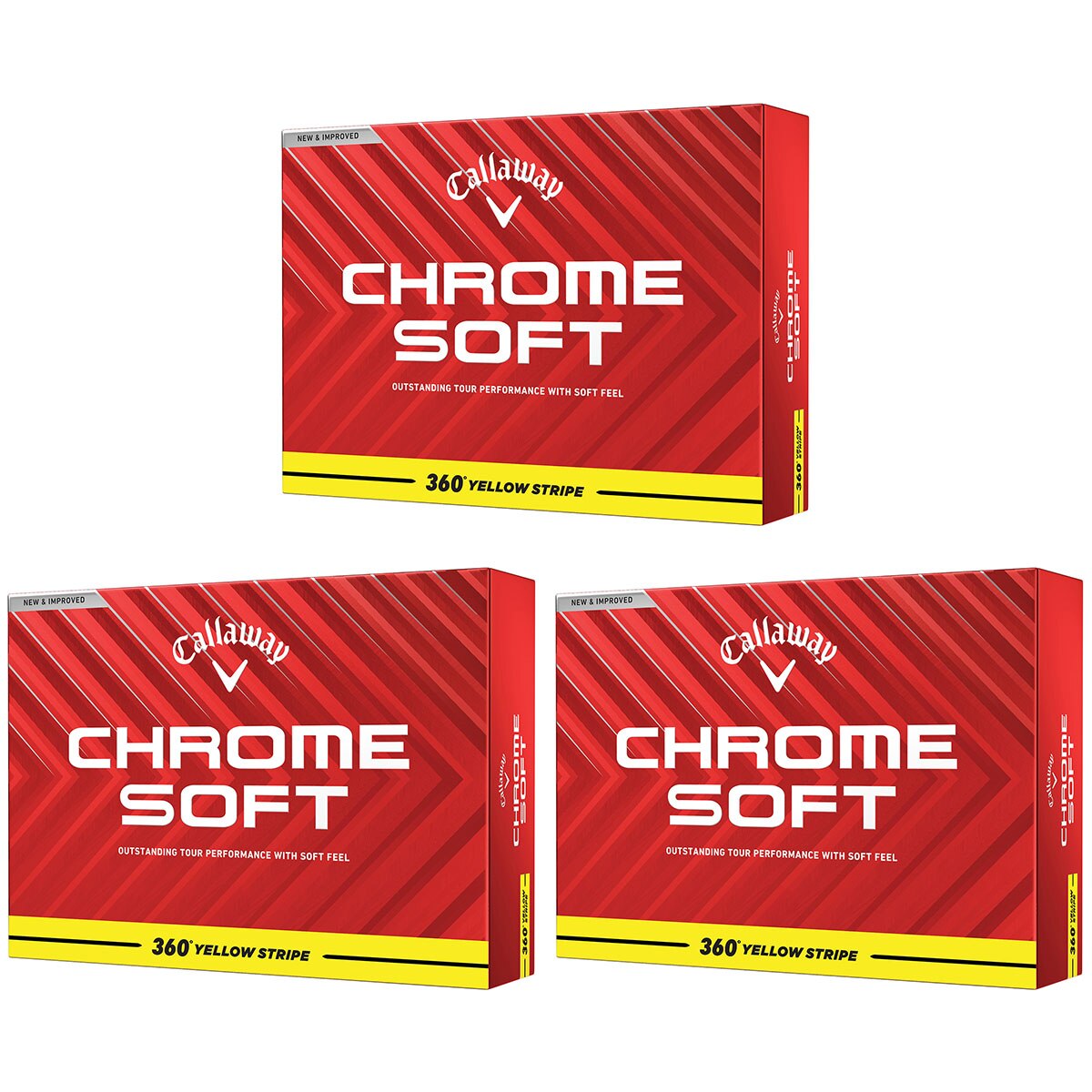 CHROME SOFT 360 イエローストライプ ボール 3ダースセット
