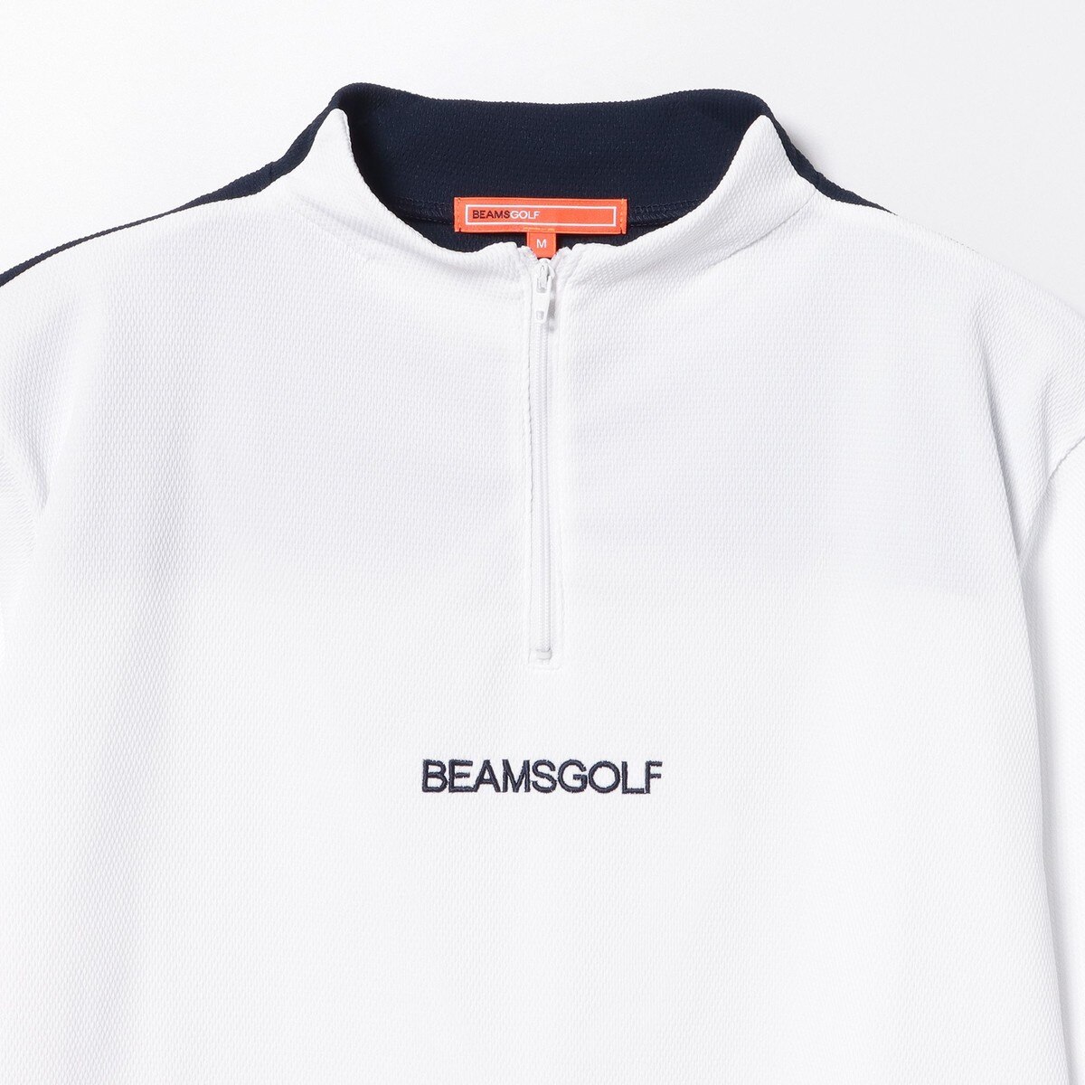 ORANGE LABEL 切り替え ハーフジップ モックネックシャツ(半袖