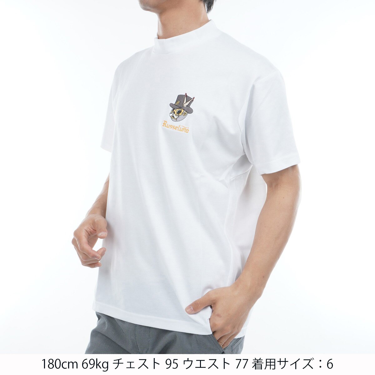 セール・アウトレット】Vロゴ モックネック半袖シャツ(半袖シャツ