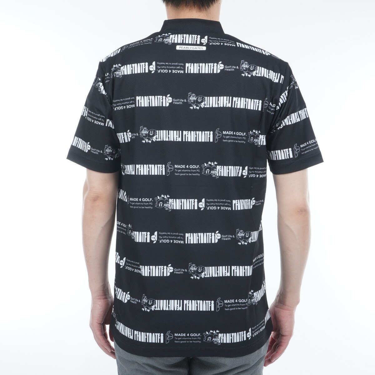 速衣メッシュ ロゴバーコードボーダー柄 半袖シャツ(半袖シャツ