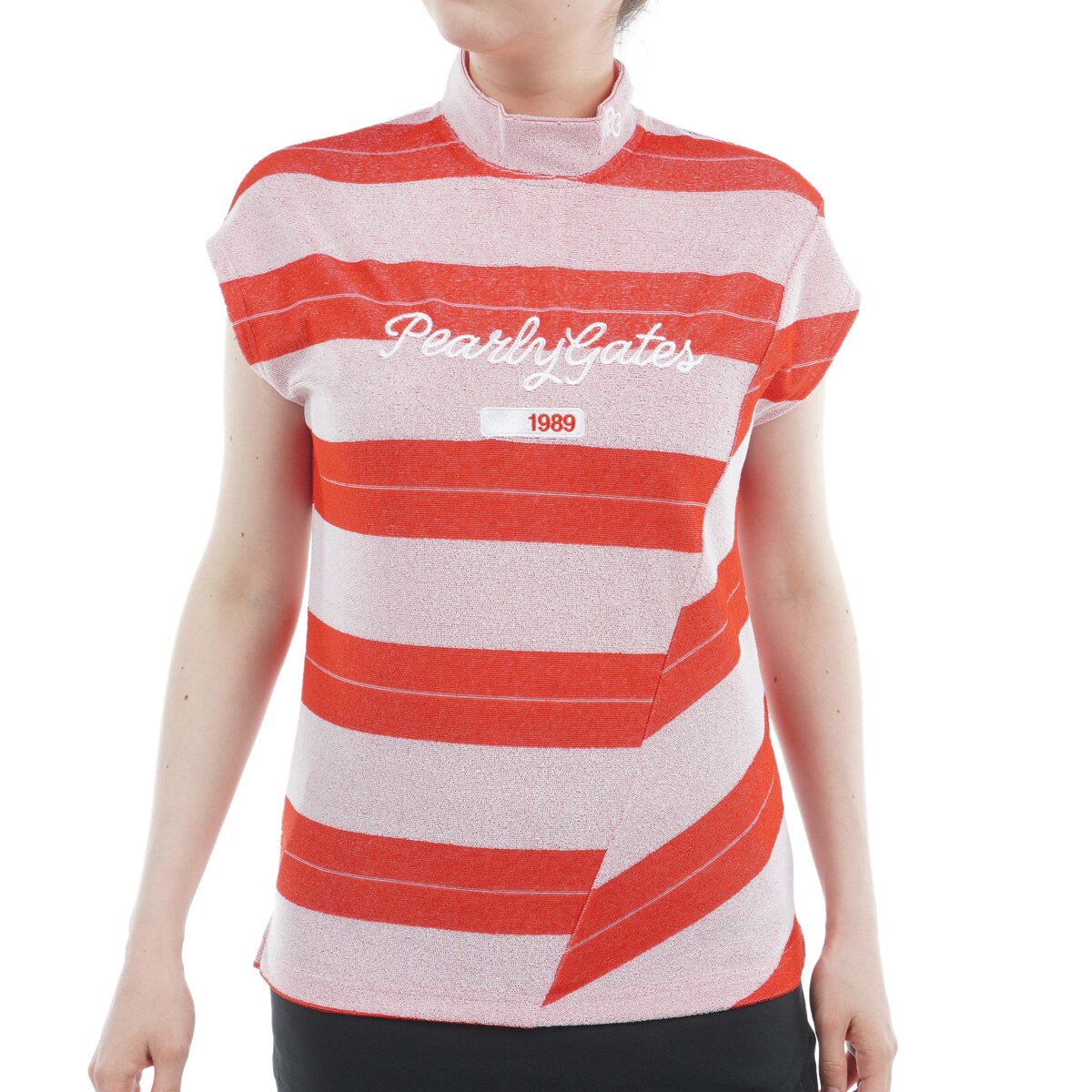 GATES PEARLY ボーダーハイネック半袖シャツ 半袖（ブランドパーリーゲイツ）（レディース 楽天市場】ハイネック ゴルフウェア レディース レディースウェア