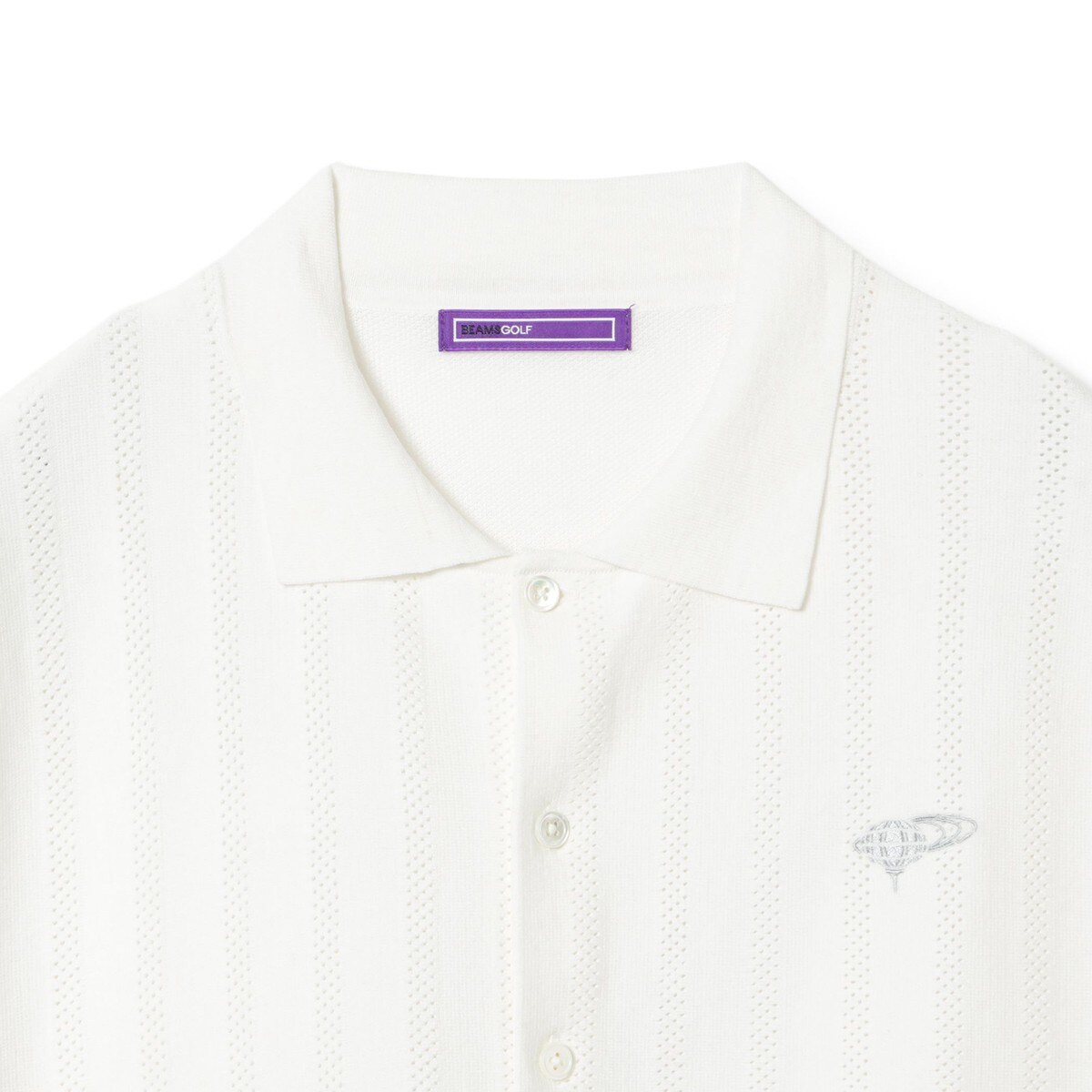 PURPLE LABEL メッシュストライプ ニットポロシャツ(半袖シャツ