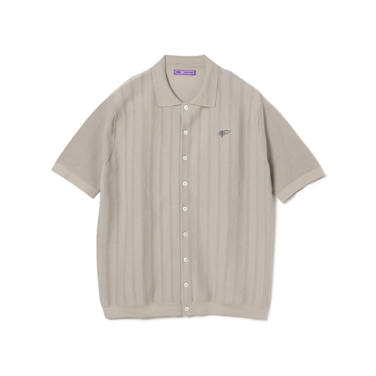 PURPLE LABEL メッシュストライプ ニットポロシャツ(半袖シャツ
