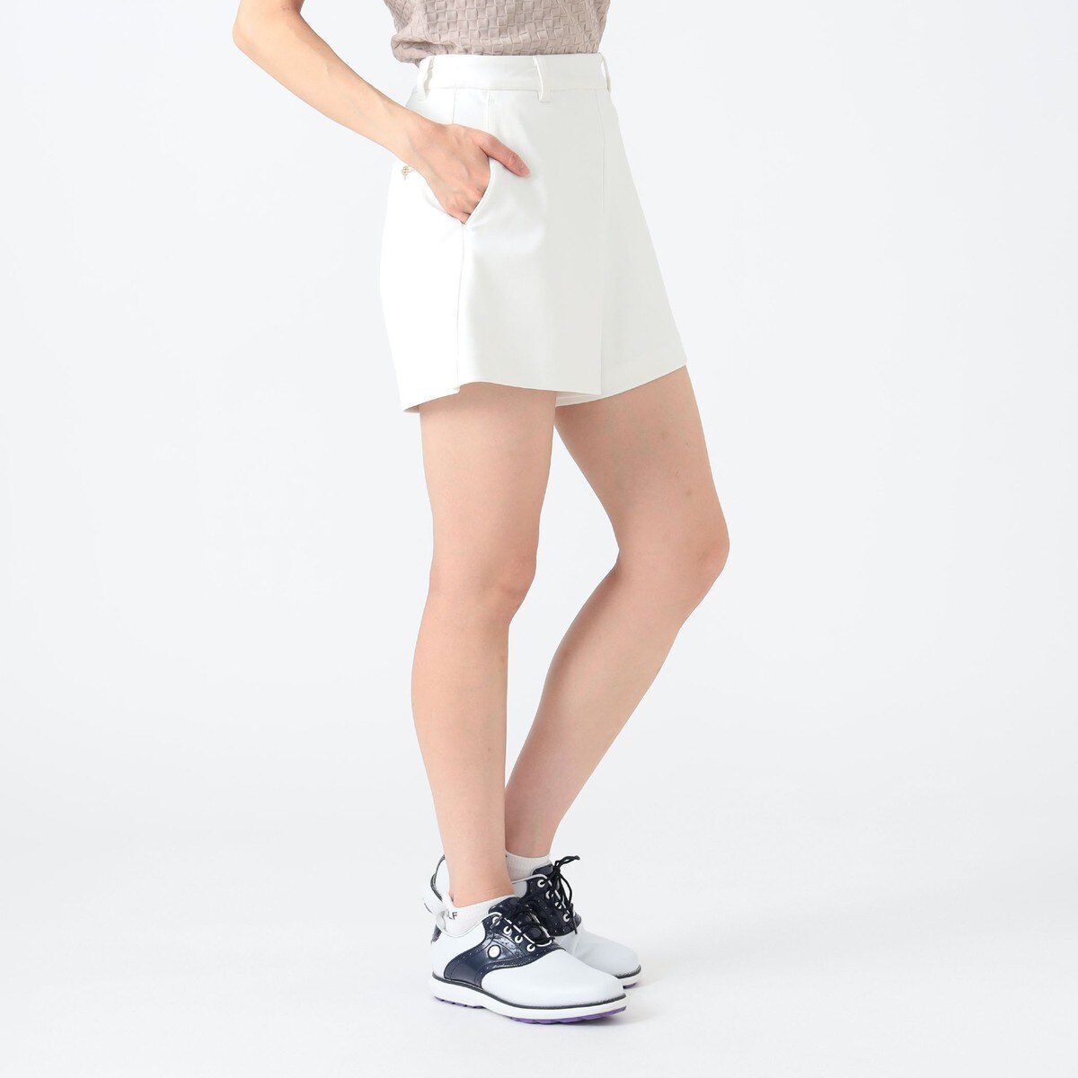 PURPLE LABEL ストレッチツイル キュロット レディス(ハーフパンツ