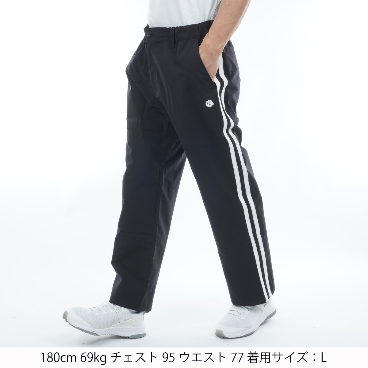 ストレッチ 2WAY サイドストライプ ワイドパンツ(ロングパンツ)|PW