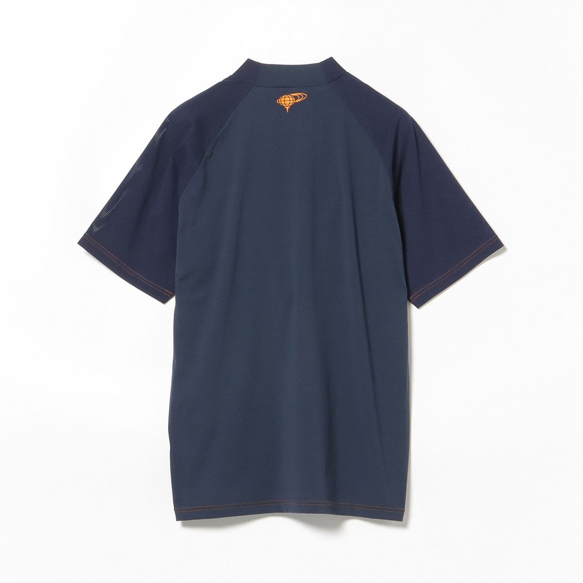 極美品■ビームスゴルフ ORANGE LABEL 半袖 モックネック シャツ■Ｌ BEAMS GOLF ORANGE LABEL スポーツロゴ モックネック レディス