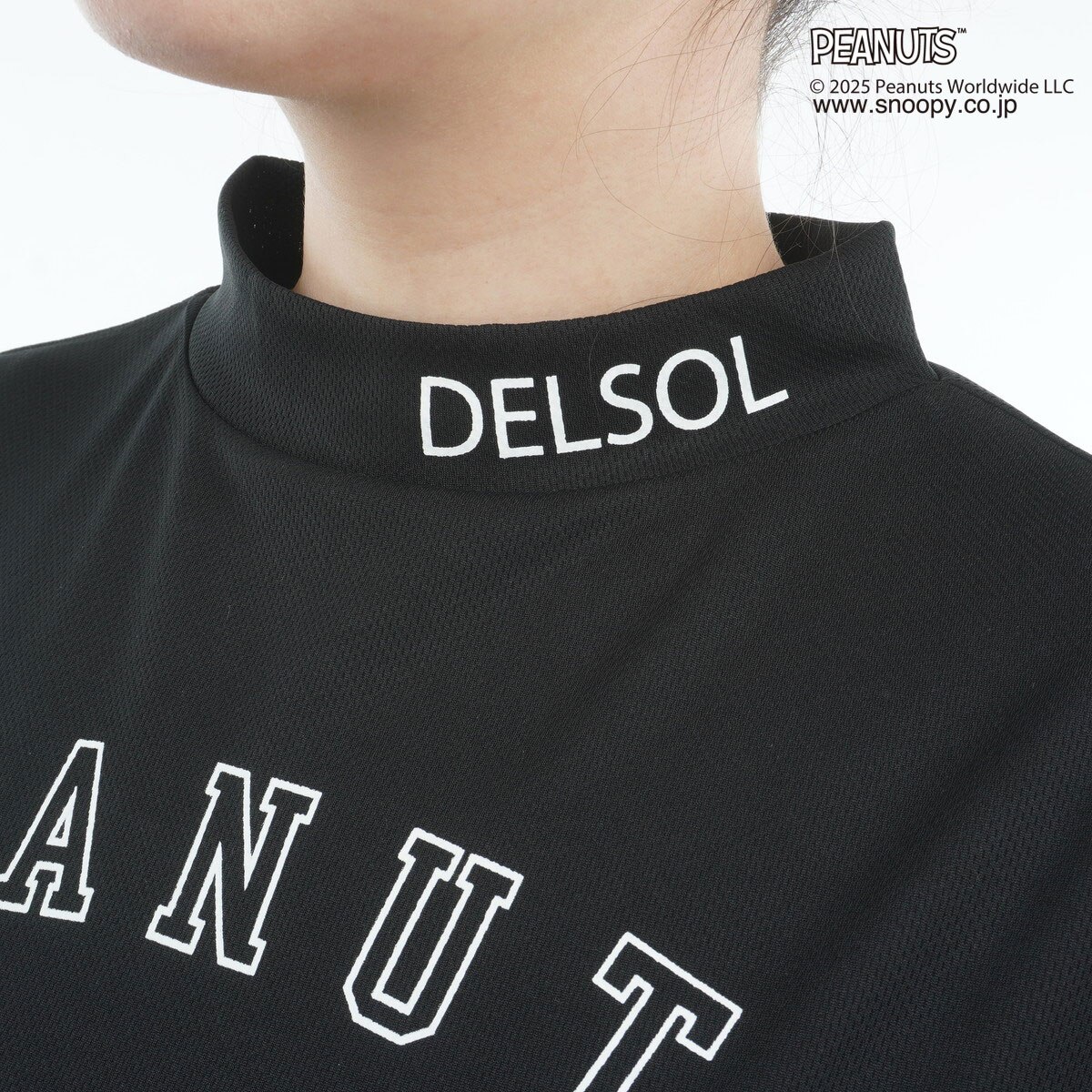 DELSOL×PEANUTS スヌーピーコラボ ストレッチ 裾ゴムフレンチスリーブ