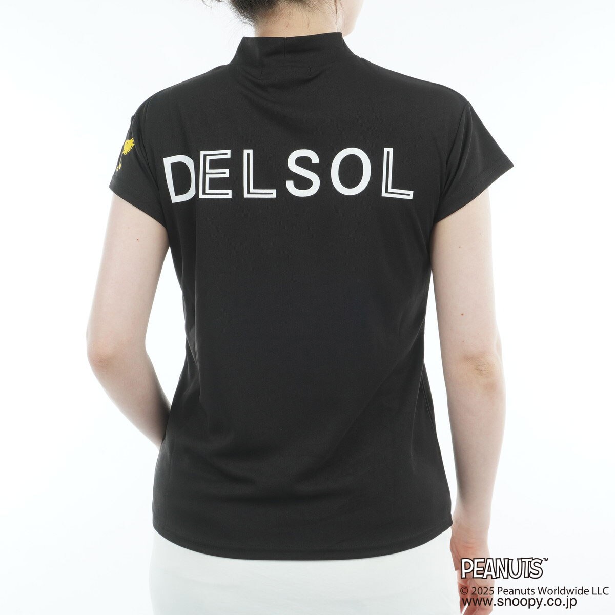 【新品未使用】DELSOL PEANUTS スヌーピー ゴルフシャツ L DELSOL×PEANUTS スヌーピーコラボ ストレッチ 裾ゴムフレンチ