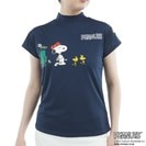DELSOL×PEANUTS スヌーピーコラボ ストレッチ 半袖モックネックシャツ