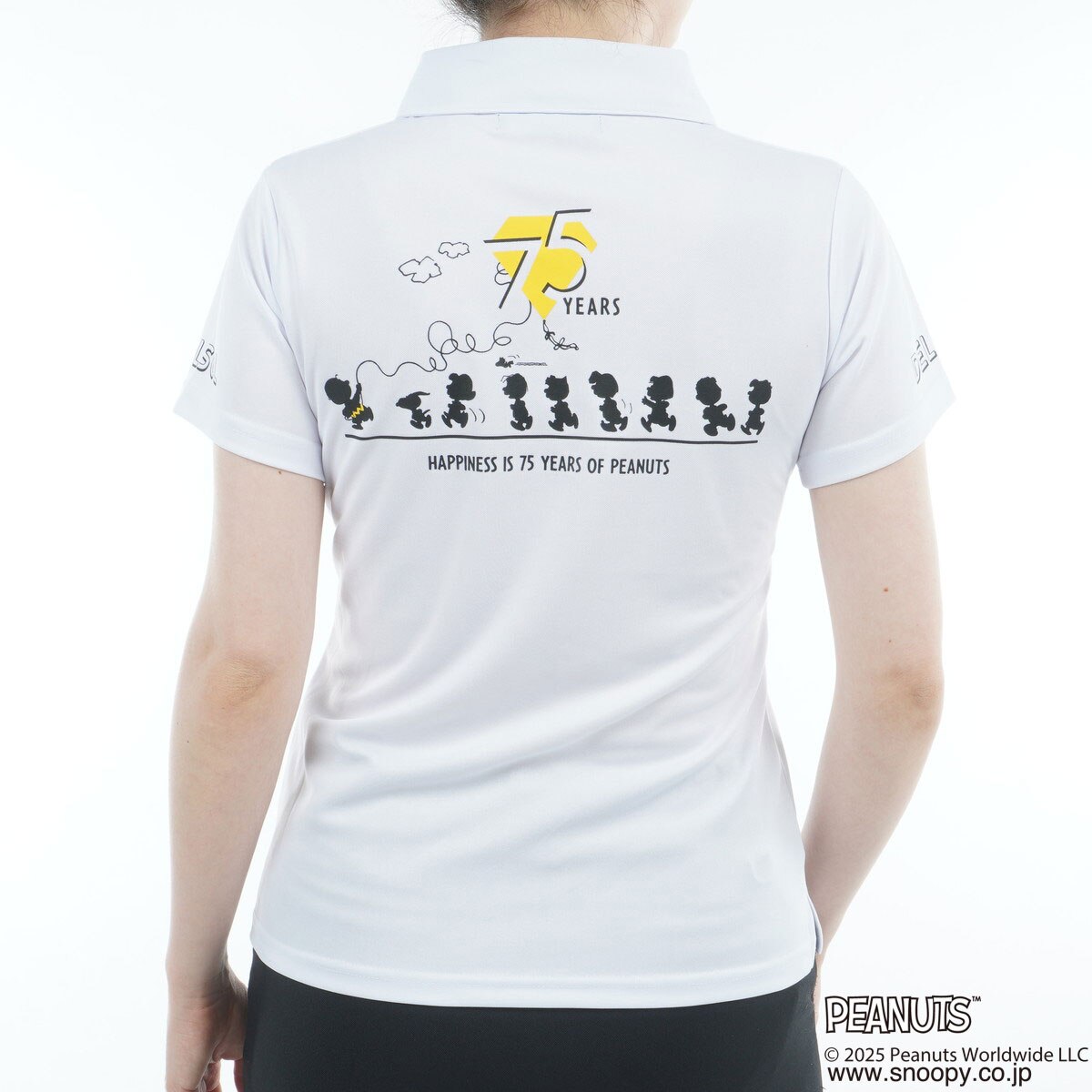 DELSOL×PEANUTS スヌーピーコラボ ストレッチ 75周年デザイン半袖