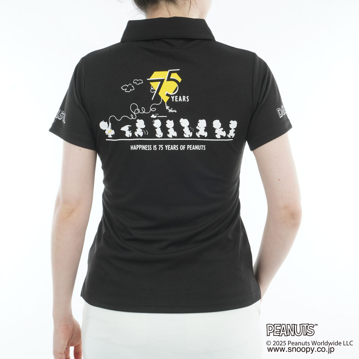 DELSOL×PEANUTS スヌーピーコラボ ストレッチ 75周年デザイン半袖