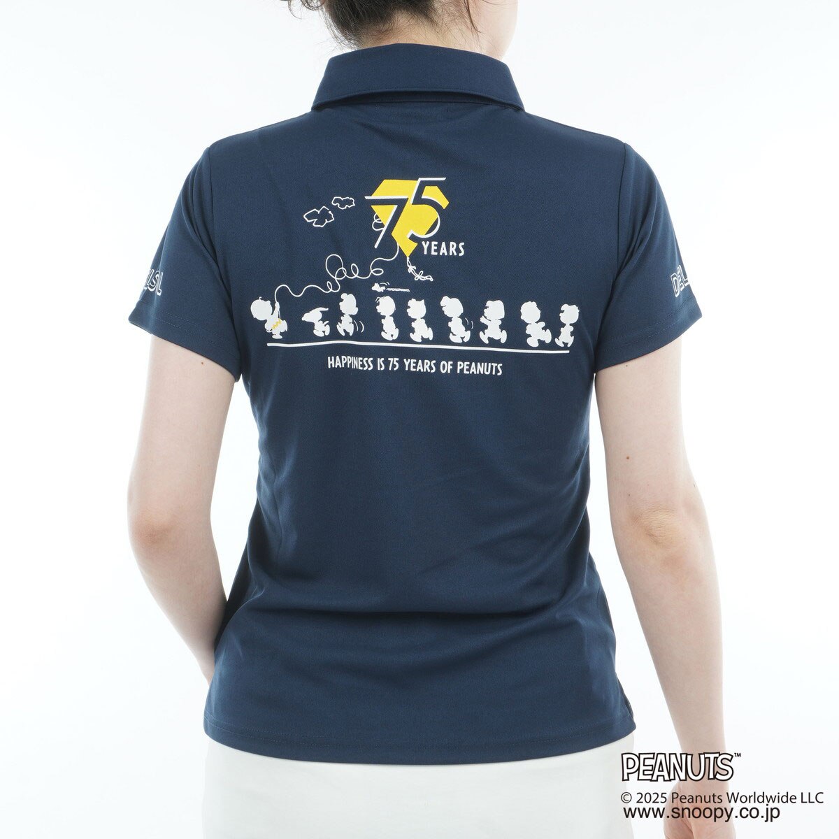 DELSOL×PEANUTS スヌーピーコラボ ストレッチ 75周年デザイン半袖
