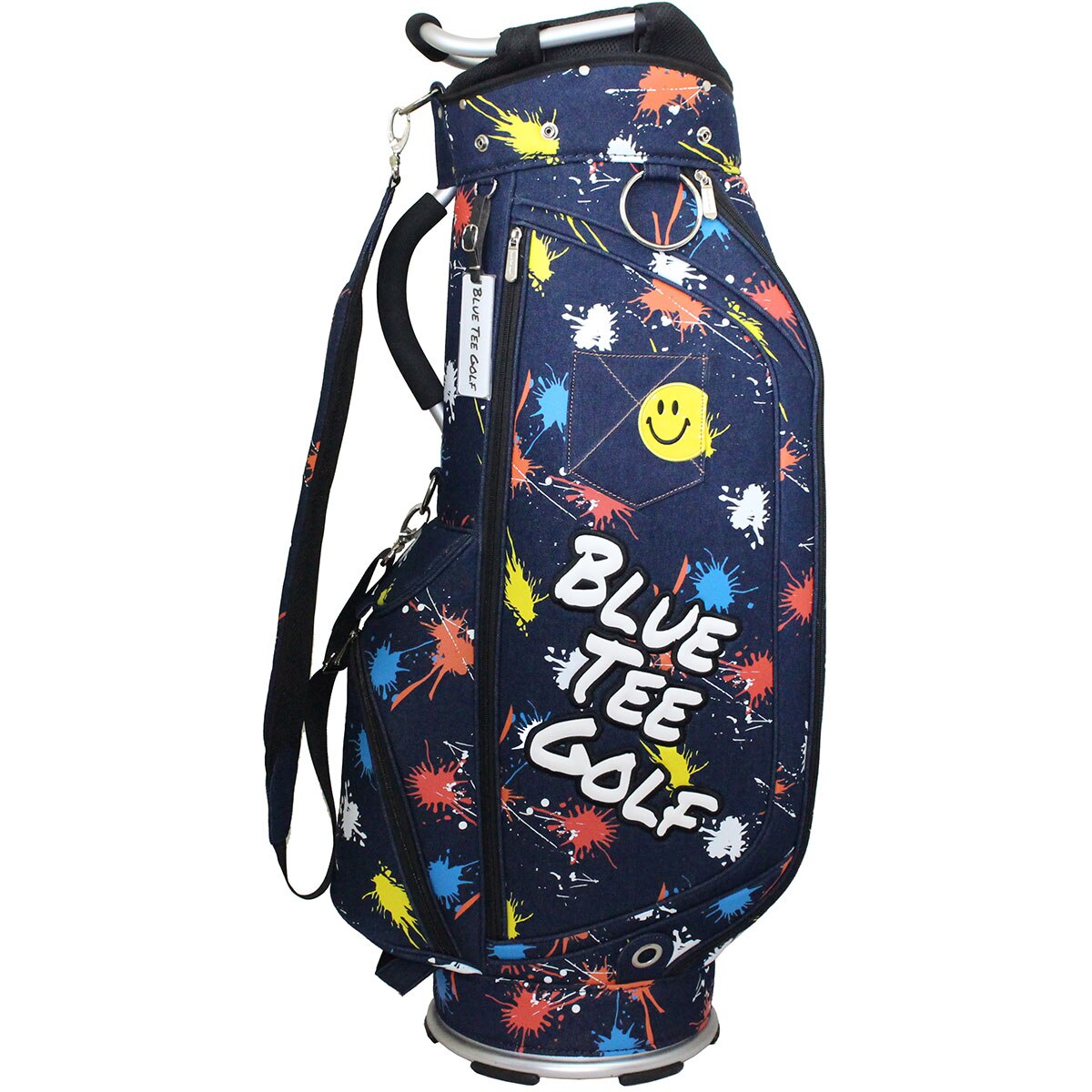 BLUE TEE GOLF デニムキャディバッグ フード・ヘッドカバー付き デニムペイント キャディバッグ(【男性】キャディバッグ)|BLUE TEE