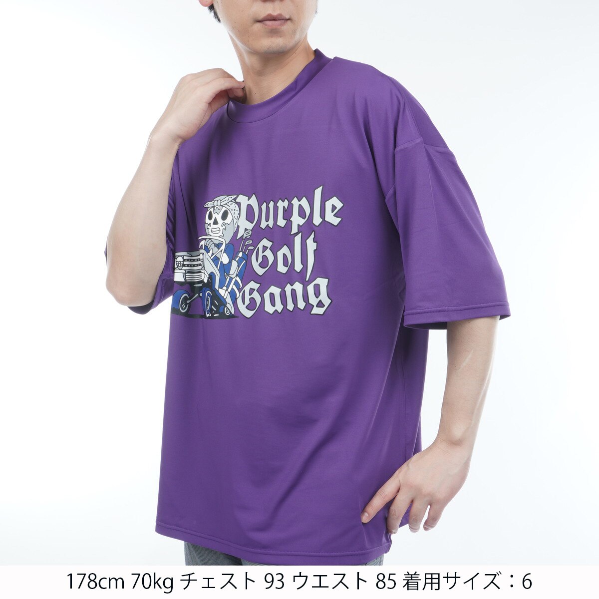 Russeluno メンズゴルフウェア　新品タグ付　モックネック半袖シャツ Russeluno ラッセルノ ゴルフウェア メンズ CHECKER LUCHA S/S