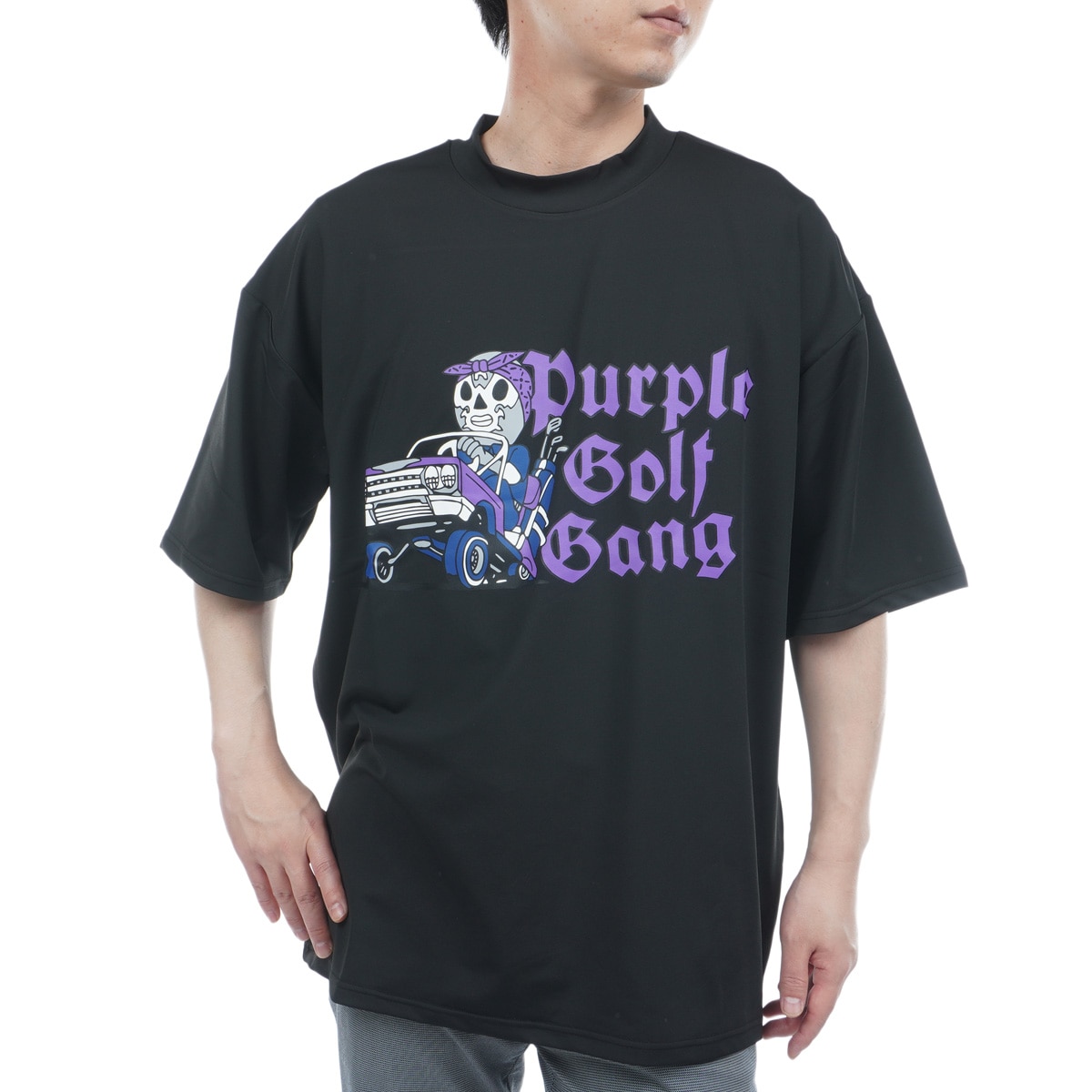 PGG ルーズ モックネック半袖Tシャツ(半袖シャツ・ポロシャツ