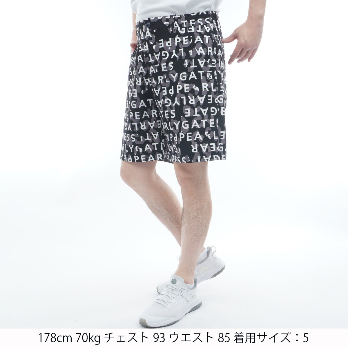 ストレッチ ドビーロゴヒョウ柄 ショートパンツ(ハーフパンツ)|PEARLY