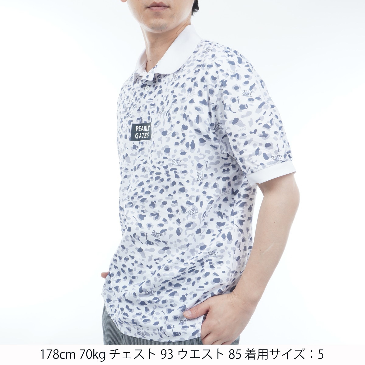 格子ジャージ ヒョウ柄 半袖ポロシャツ(半袖シャツ・ポロシャツ