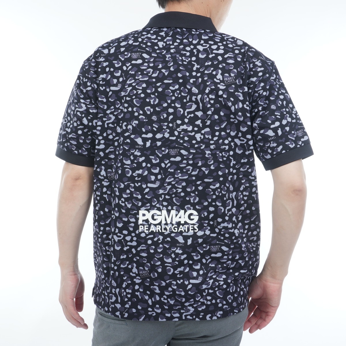 格子ジャージ ヒョウ柄 半袖ポロシャツ(半袖シャツ・ポロシャツ