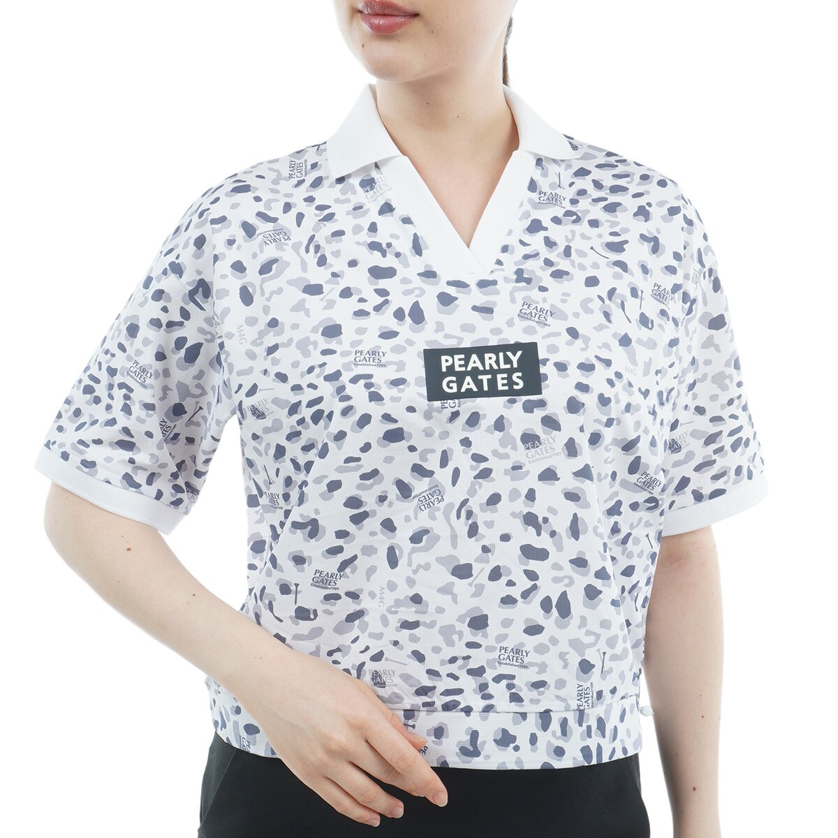 格子ジャージ ヒョウ柄半袖シャツ レディス(半袖シャツ・ポロシャツ