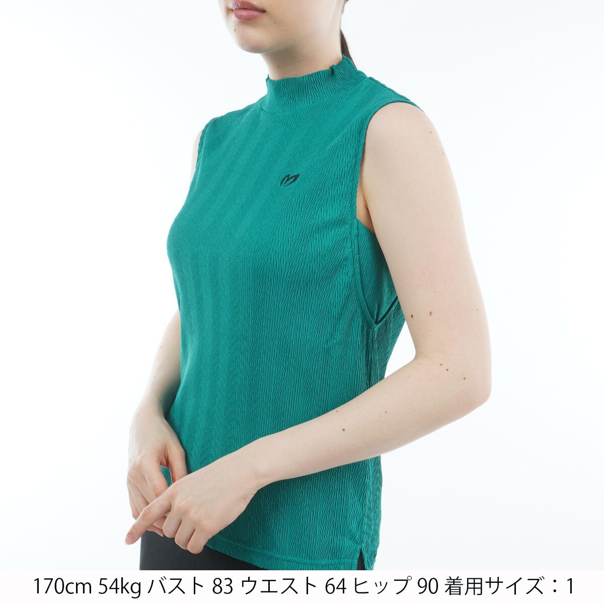 フルダルプリーツ ノースリーブシャツ レディス(半袖シャツ