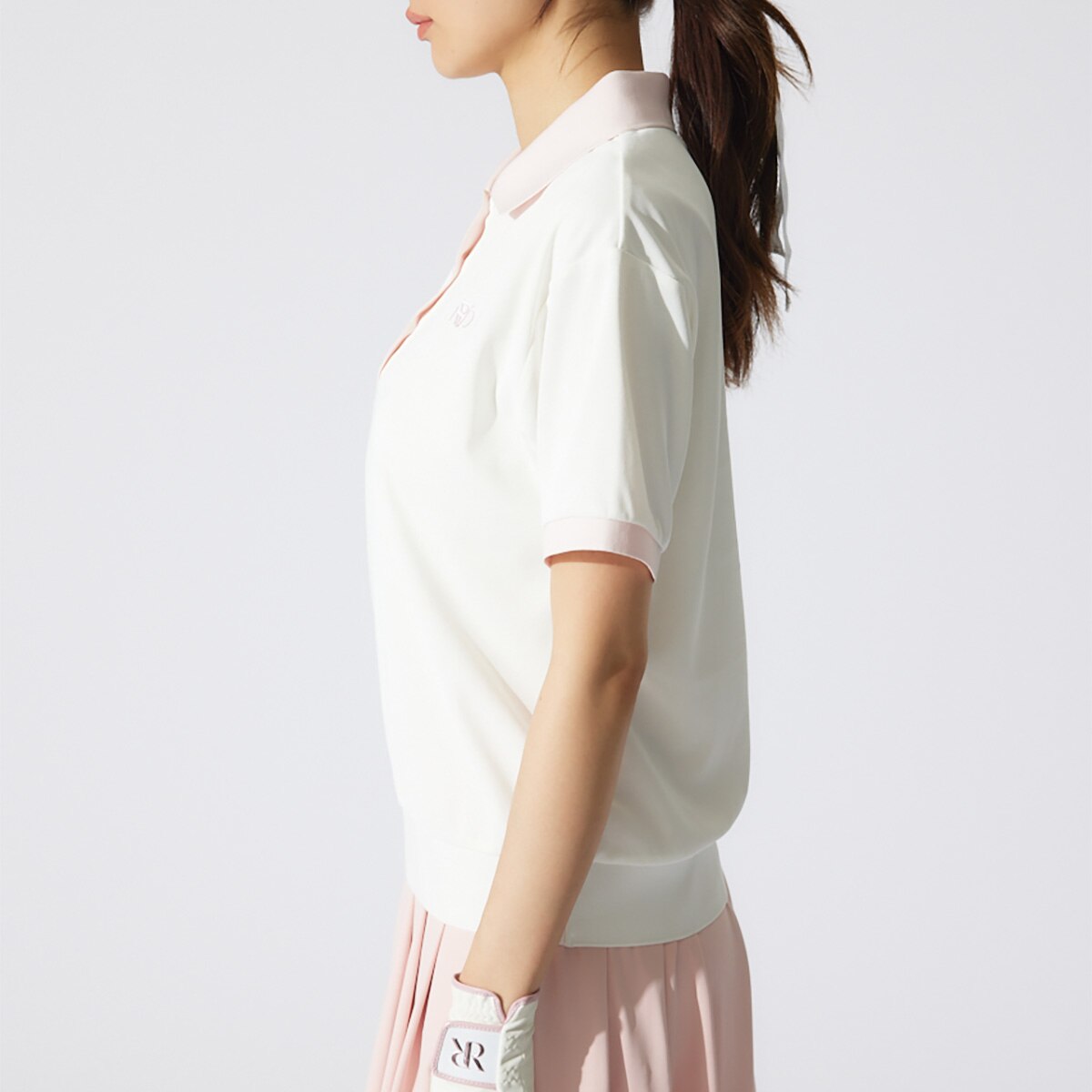tシャツ 「RIENDA GOLF」RDバイカラールーズポロシャツ 半袖 夏服 レディース RIENDA GOLF tシャツ 「RIENDA GOLF」RDバイカラールーズ