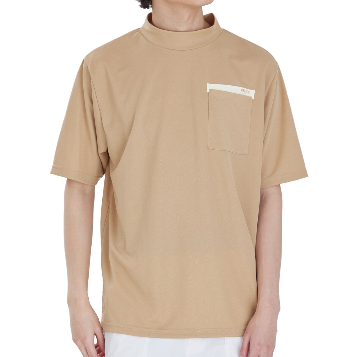 デルソルゴルフ　DELSOL GOLF　オーバーサイズ胸ポケット付き ハイネック半袖シャツ オーバーサイズ胸ポケット付き ハイネック半袖シャツ(半袖シャツ