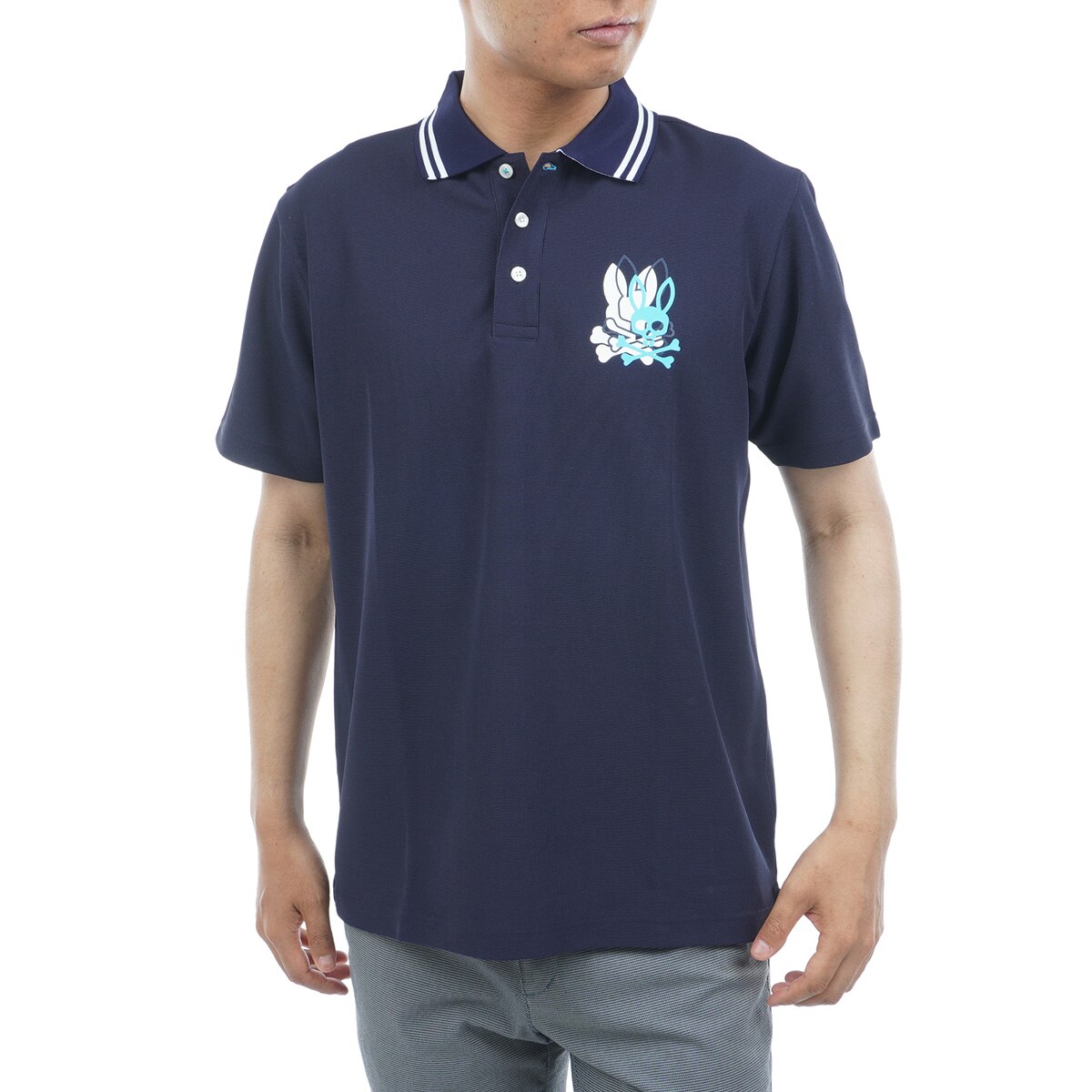 極美品 サイコバニー パンツ シリコンロゴ ゴルフウェア ネイビー メンズＬ カジュアルゴルフドットコムby PALM SPRINGSにPsycho Bunny