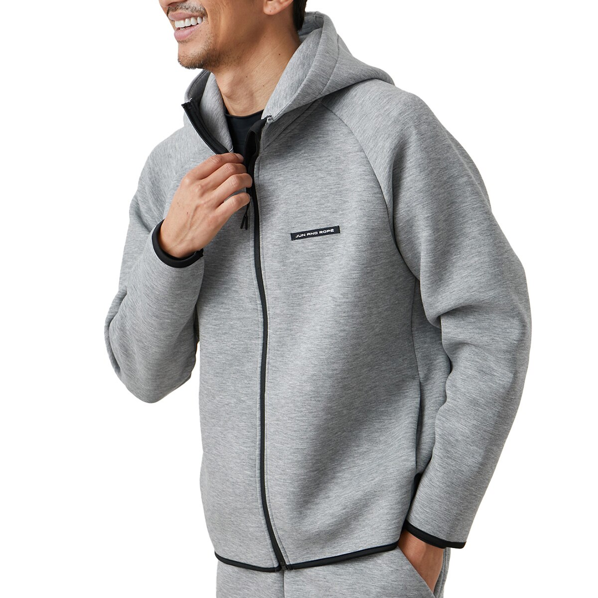 セットアップ対応 ストレッチ ダンボールニットフルジップパーカー