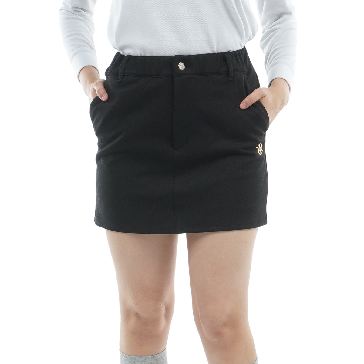 美品　レザレクション　ゴルフスカート ロゴ刺繍付き トップイズム TopIsm ゴルフスカート レディース ゴルフウェア