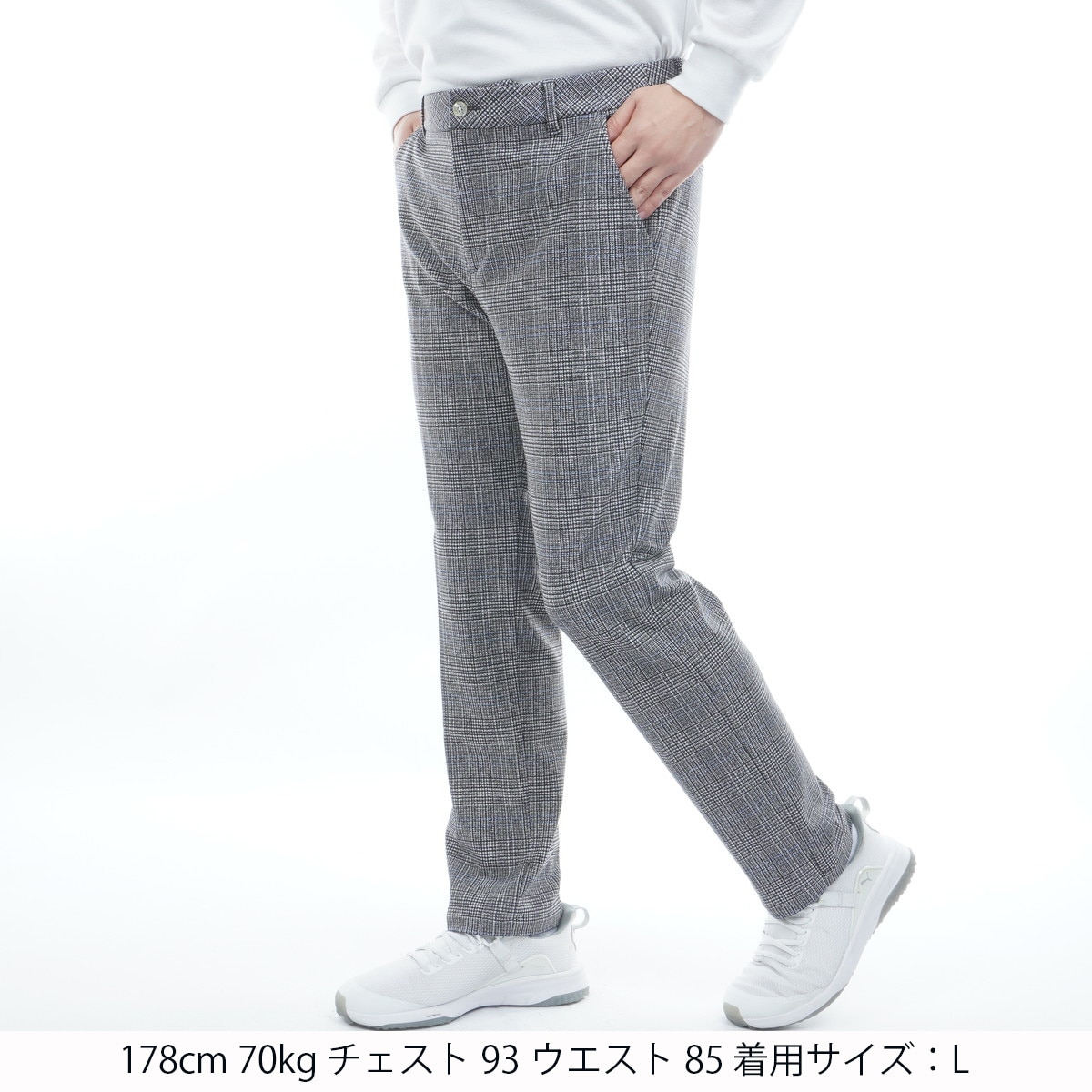 ストレッチ裏起毛ウォームチェックロングパンツ(ロングパンツ