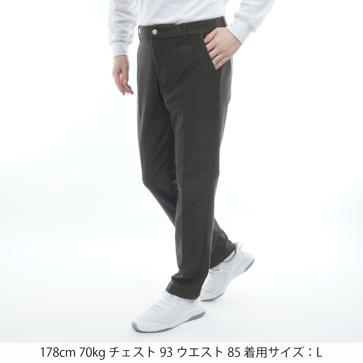 ストレッチ裏起毛ウォームチェックロングパンツ(ロングパンツ