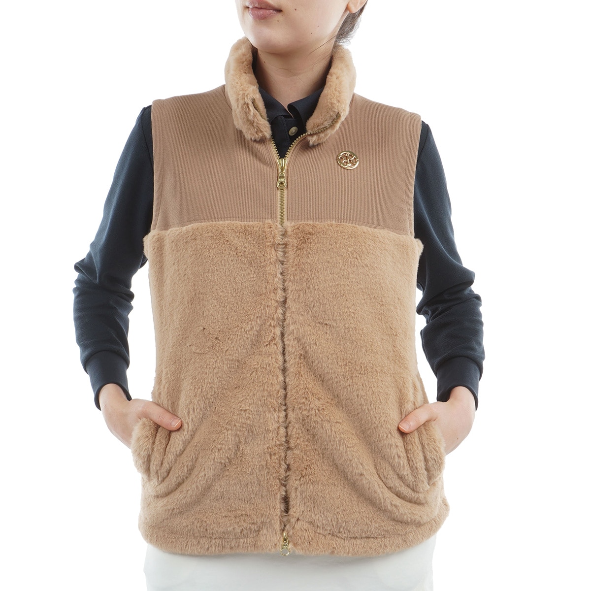 レザレクション　ファー　ベスト　ゴルフ　L ストレッチ スイッチングファーベスト レディス(ベスト)|Resurrection