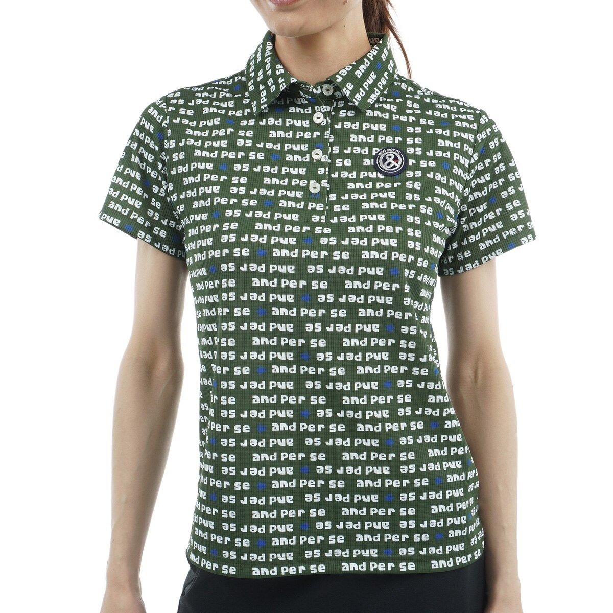 ストレッチ ソルケアドットプリンテッド半袖ポロシャツ レディス(半袖