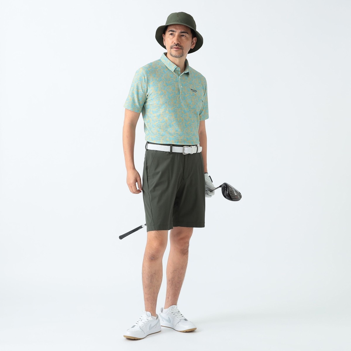 PURPLE LABEL フラワー ストレッチポロシャツ(半袖シャツ