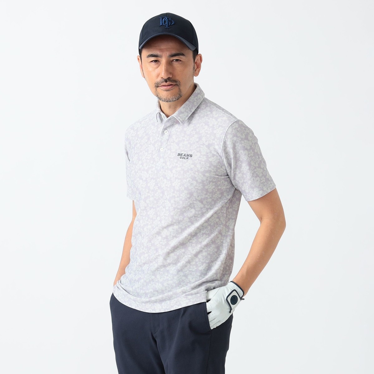 PURPLE LABEL フラワー ストレッチポロシャツ(半袖シャツ