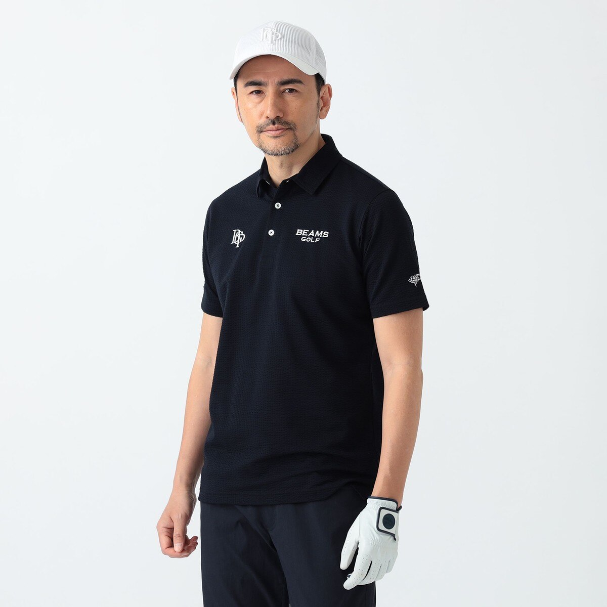 美品 ビームスゴルフ キルティングジャケット ロゴ刺繍 M パープルレーベル 美品 ビームスゴルフ キルティングジャケット ロゴ刺繍 M