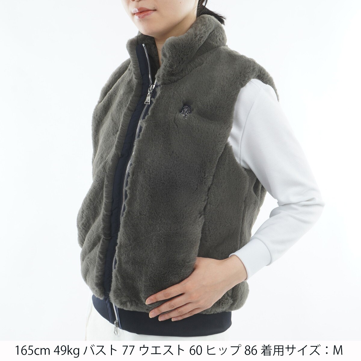 ファー素材ベスト レディス(ベスト)|and per se(アンパスィ) AFF1095G6