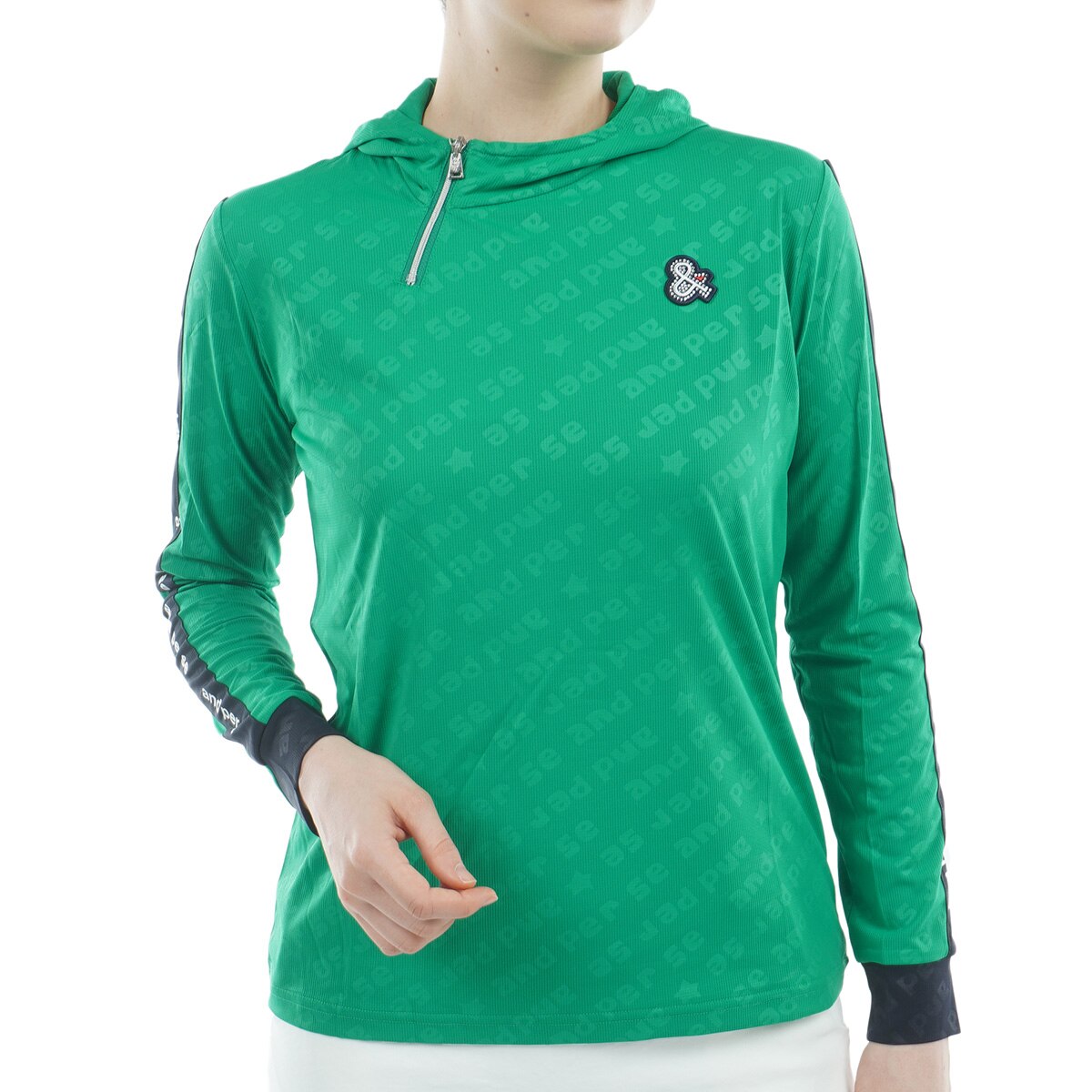 アンパスィ and per se マシュマロジャージー モックネック 長袖シャツ