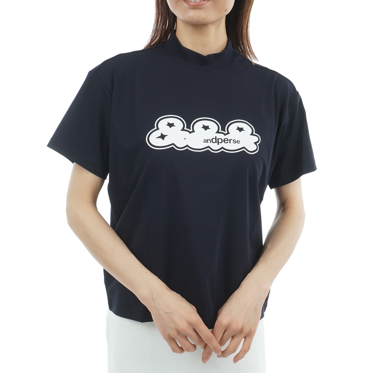 ストレッチ UVプロテクト モックネック長袖Tシャツ レディス