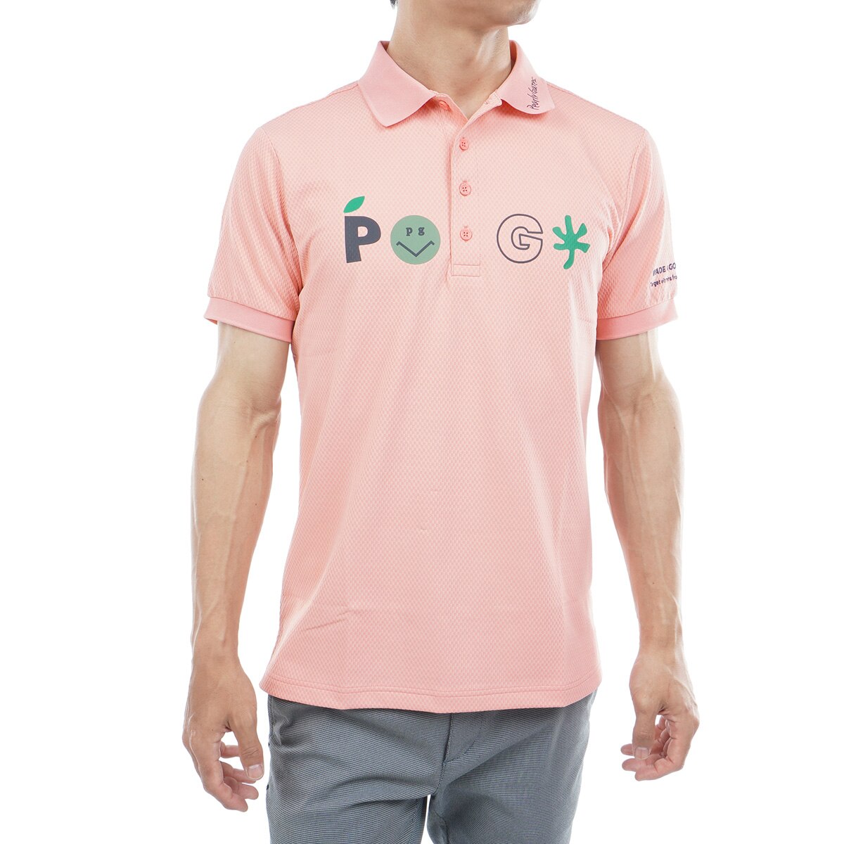 PEARLY GATES ポロシャツ シアサッカー ゴルフ 総柄 ロゴ M 新品タグ付】パーリーゲイツ ポロシャツ 半袖 シアサッカー ロゴ
