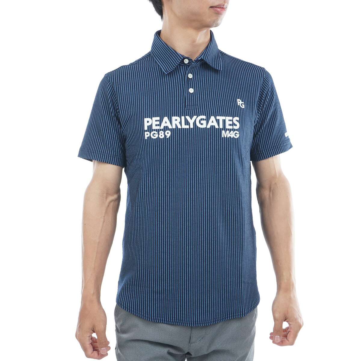 カチオンストライプサッカー 半袖ポロシャツ(半袖シャツ