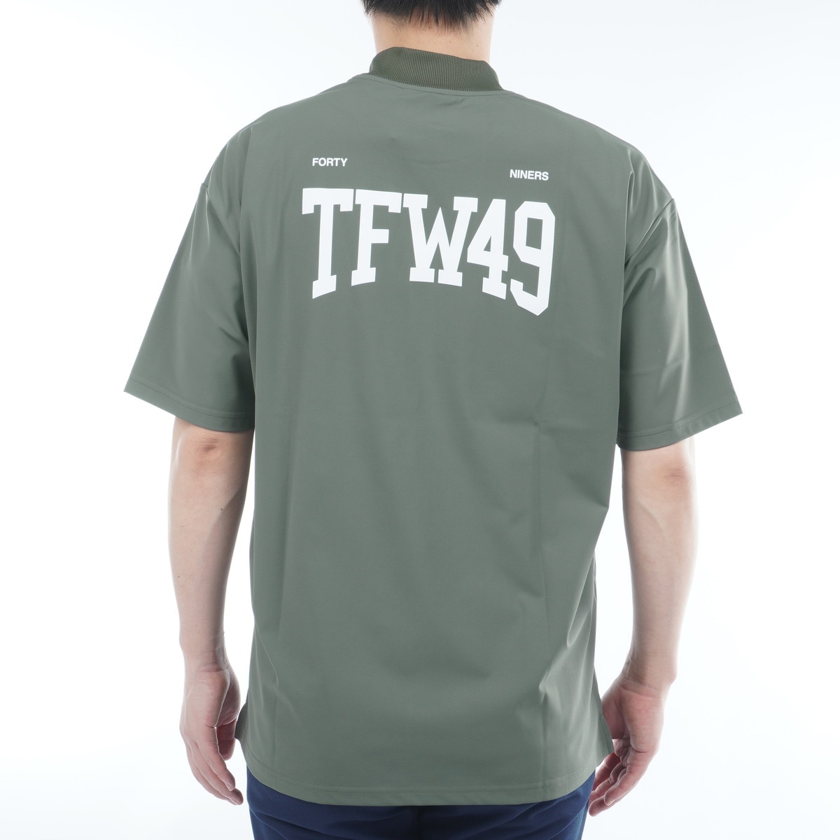 TFW49 半袖シャツ Lサイズダークグリーン ハーフ モックネック半袖Tシャツ(半袖シャツ・ポロシャツ)|TFW49